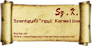 Szentgyörgyi Karmelina névjegykártya